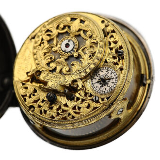 English fine silver pair-cased verge pocket watch Circa 1725