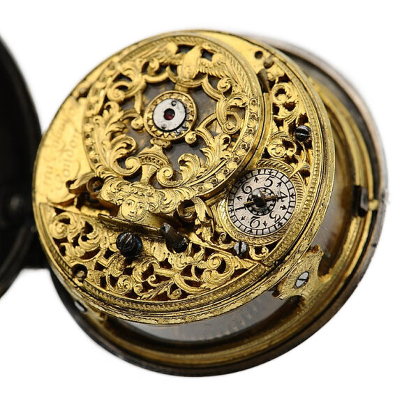 English fine silver pair-cased verge pocket watch Circa 1725 English fine silver pair-cased verge pocket watch Circa 1725