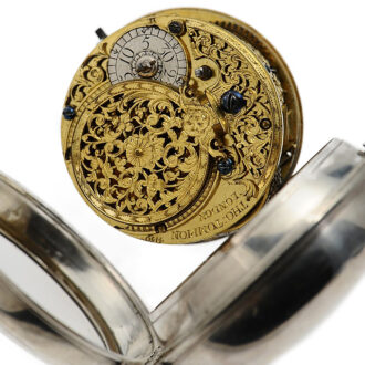 English silver open faced verge pocket watch Circa 1708