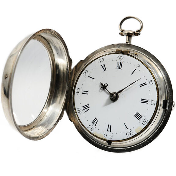 English silver open faced verge pocket watch Circa 1708 English silver open faced verge pocket watch Circa 1708