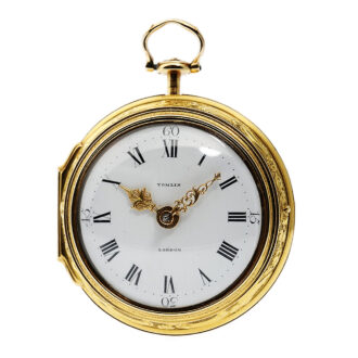 English repoussé decorated pair-cased pocket watch Circa 1764