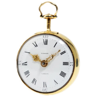 English repoussé decorated pair-cased pocket watch Circa 1764
