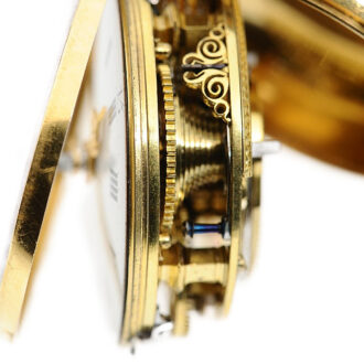 English repoussé decorated pair-cased pocket watch Circa 1764