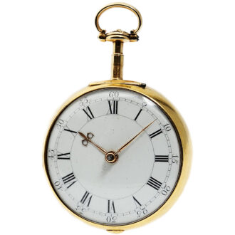 English decorative 22K gold pair-cased pocket watch Circa 1777