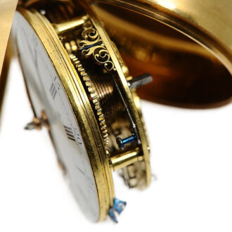 English decorative 22K gold pair-cased pocket watch Circa 1777