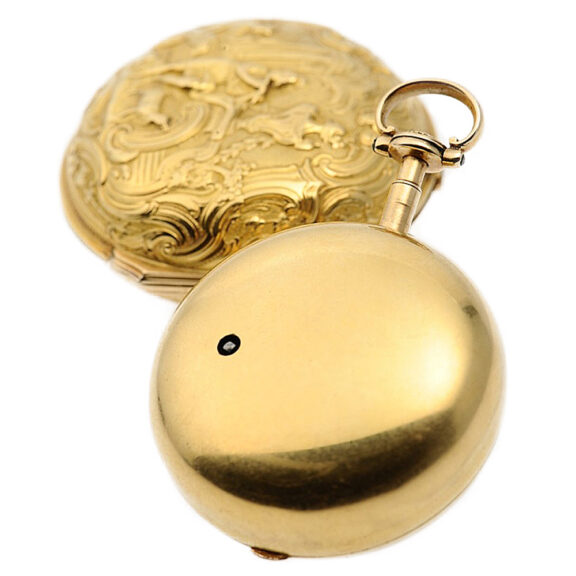 English decorative 22K gold pair-cased pocket watch Circa 1777 English decorative 22K gold pair-cased pocket watch Circa 1777