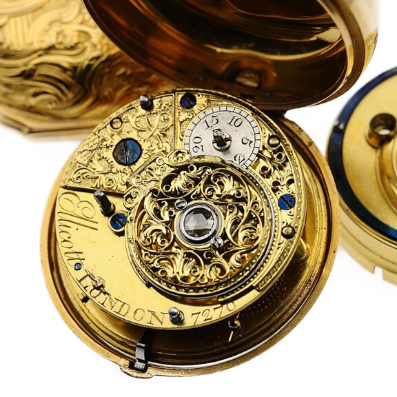 English decorative 22K gold pair-cased pocket watch Circa 1777 English decorative 22K gold pair-cased pocket watch Circa 1777