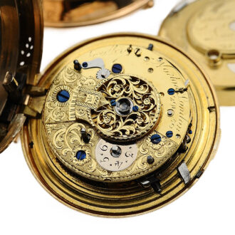English gold pair cased quarter repeating verge watch Circa 1780