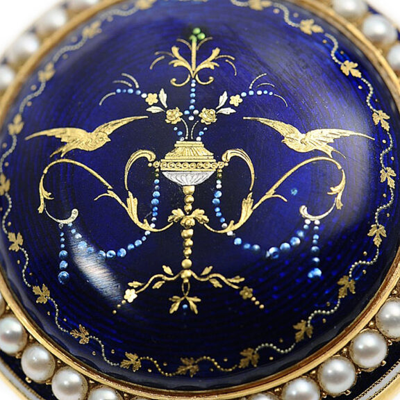 English costly decorated gold enamel pocket watch Circa 1783 English costly decorated gold enamel pocket watch Circa 1783