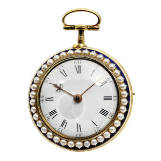 English costly decorated gold enamel pocket watch Circa 1783