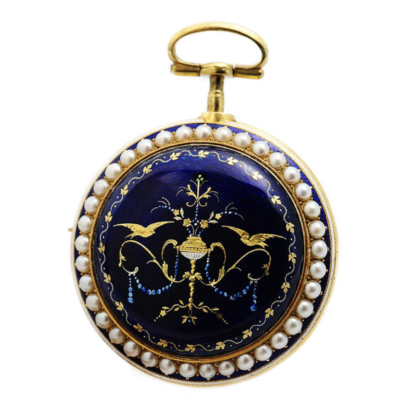 English costly decorated gold enamel pocket watch Circa 1783 English costly decorated gold enamel pocket watch Circa 1783