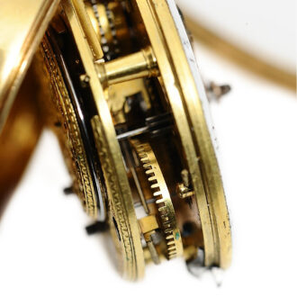 English costly decorated gold enamel pocket watch Circa 1783