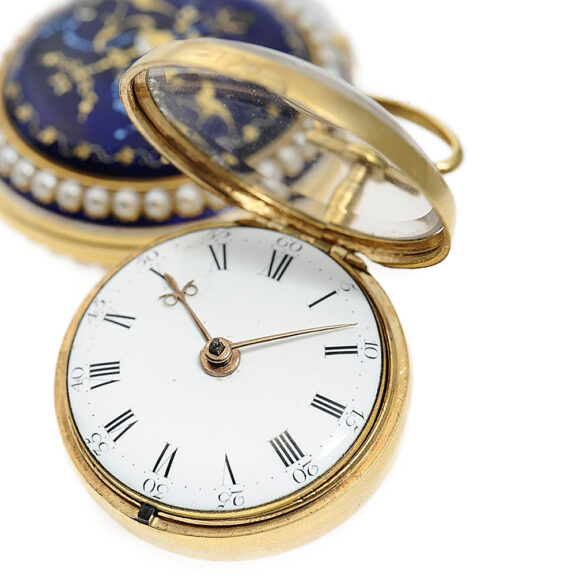 English costly decorated gold enamel pocket watch Circa 1783 English costly decorated gold enamel pocket watch Circa 1783