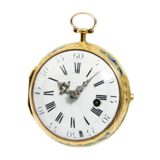 Rare French gold enamel verge pocket watch Circa 1760