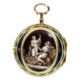 Important English pair-cased gold enamel pocket Circa 1780