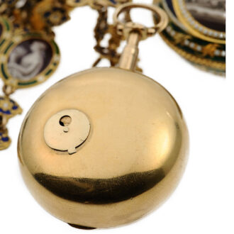 Important English pair-cased gold enamel pocket Circa 1780