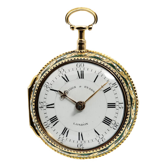 Important English pair-cased gold enamel pocket Circa 1780 Important English pair-cased gold enamel pocket Circa 1780