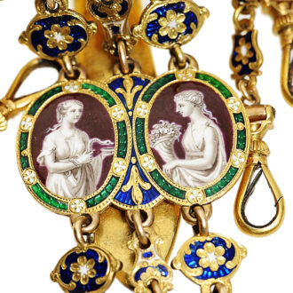 Important English pair-cased gold enamel pocket Circa 1780