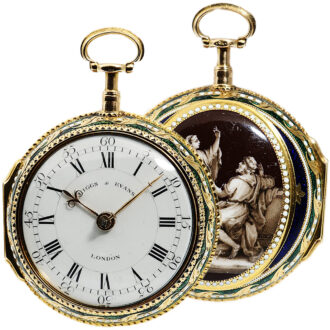 Important English pair-cased gold enamel pocket Circa 1780