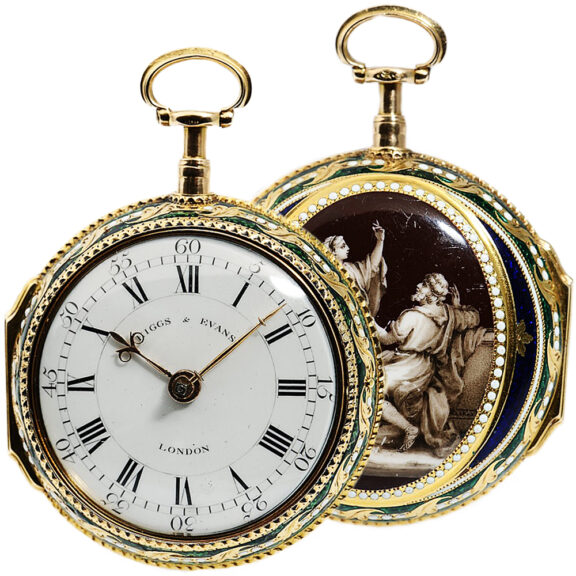 Important English pair-cased gold enamel pocket Circa 1780