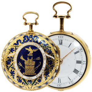 English gold enamel watch with matching chatelaine Circa 1774