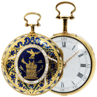 English gold enamel watch with matching chatelaine Circa 1774