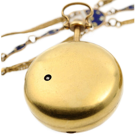 English gold enamel watch with matching chatelaine Circa 1774 English gold enamel watch with matching chatelaine Circa 1774