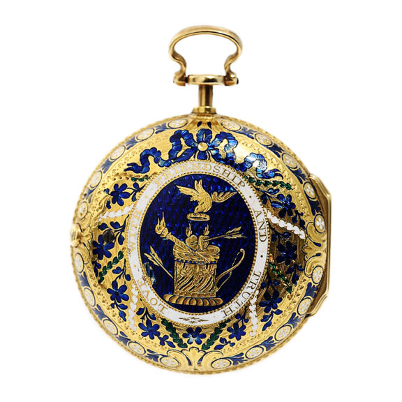 English gold enamel watch with matching chatelaine Circa 1774 English gold enamel watch with matching chatelaine Circa 1774
