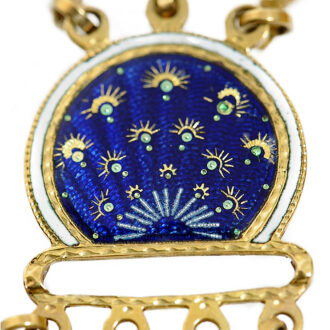 English gold enamel watch with matching chatelaine Circa 1774