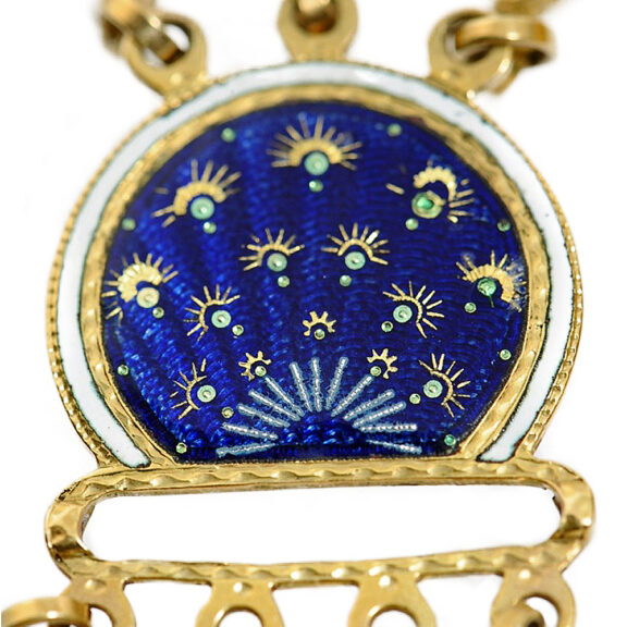 English gold enamel watch with matching chatelaine Circa 1774 English gold enamel watch with matching chatelaine Circa 1774