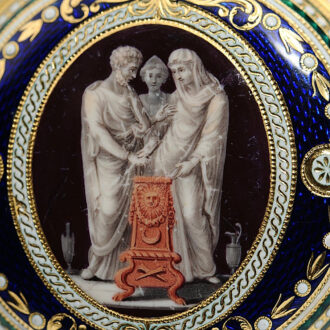 English early gold enamel pair-cased pocket watch Circa 1782
