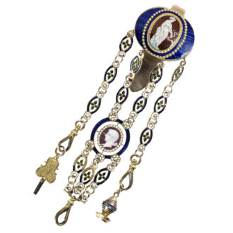 English early gold enamel pair-cased pocket watch Circa 1782