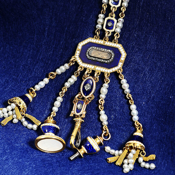 English precious pocket watch with matching chatelaine Circa 1810 English precious pocket watch with matching chatelaine Circa 1810