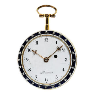 French remarkable gold enamel pocket watch with chatelaine Circa 1784