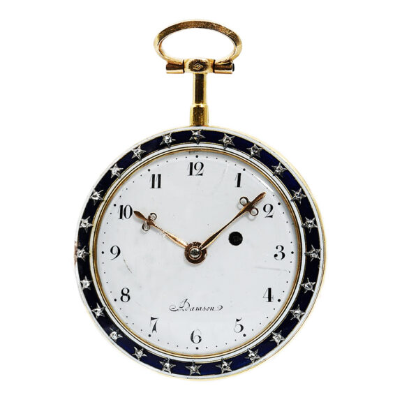 French remarkable gold enamel pocket watch with chatelaine Circa 1784 French remarkable gold enamel pocket watch with chatelaine Circa 1784