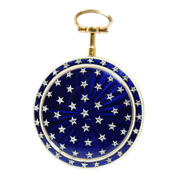 French remarkable gold enamel pocket watch with chatelaine Circa 1784 French remarkable gold enamel pocket watch with chatelaine Circa 1784