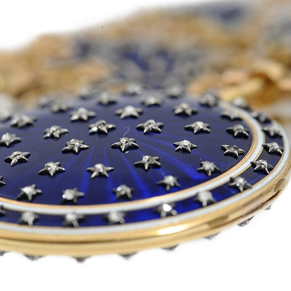 French remarkable gold enamel pocket watch with chatelaine Circa 1784 French remarkable gold enamel pocket watch with chatelaine Circa 1784