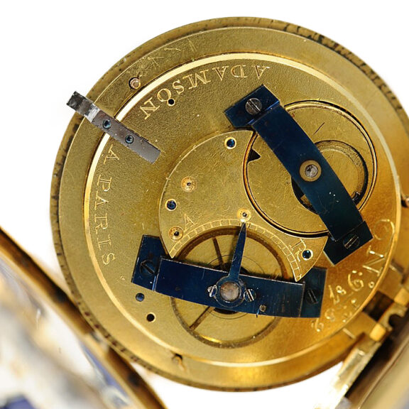 French remarkable gold enamel pocket watch with chatelaine Circa 1784 French remarkable gold enamel pocket watch with chatelaine Circa 1784