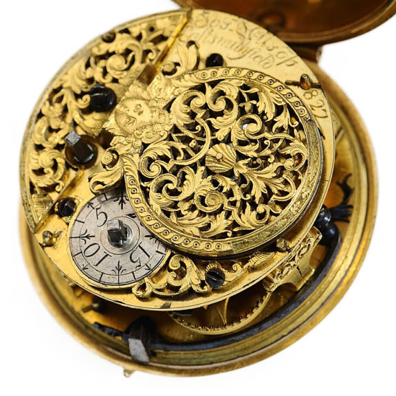 English large heavy pair-cased verge pocket watch Circa 1714 English large heavy pair-cased verge pocket watch Circa 1714