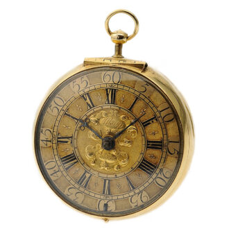 English large heavy pair-cased verge pocket watch Circa 1714