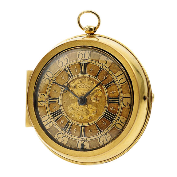 English large heavy pair-cased verge pocket watch Circa 1714