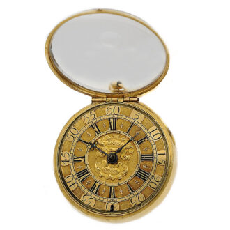 English large heavy pair-cased verge pocket watch Circa 1714