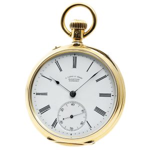 German fine 18k gold Glashütte pocket watch Circa 1892
