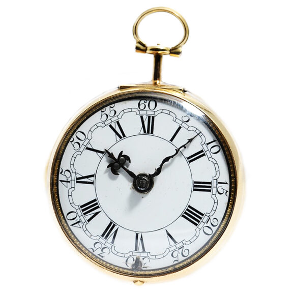 English decorative 18k gold pair-cased pocket watch Circa 1780 English decorative 18k gold pair-cased pocket watch Circa 1780