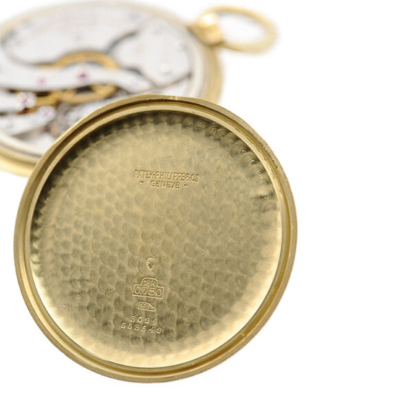 Swiss thin 18k gold open faced pocket watch Circa 1955 Swiss thin 18k gold open faced pocket watch Circa 1955