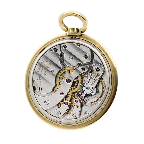 Swiss thin 18k gold open faced pocket watch Circa 1955 Swiss thin 18k gold open faced pocket watch Circa 1955