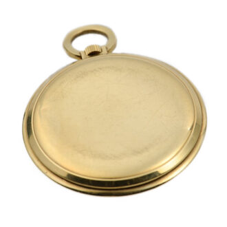 Swiss thin 18k gold open faced pocket watch Circa 1955