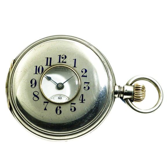 German half hunting cased pocket watch in a silver case Circa 1896