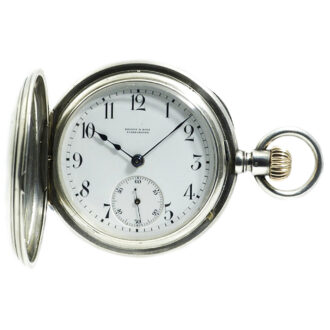 German half hunting cased pocket watch in a silver case Circa 1896