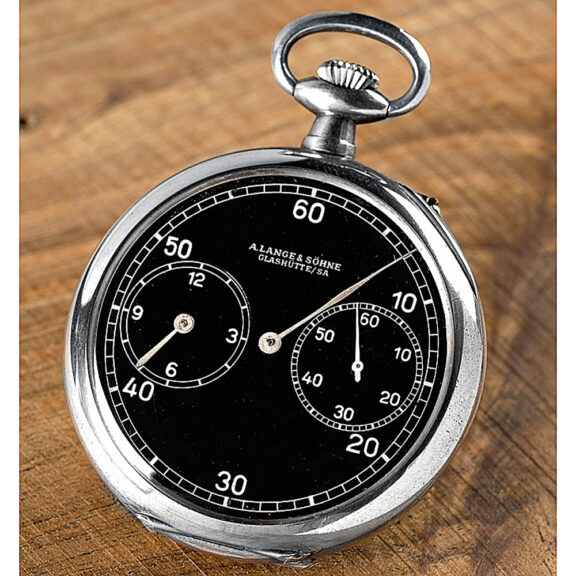 German silver open faced lever with black regulator dial Circa 1948 German silver open faced lever with black regulator dial Circa 1948